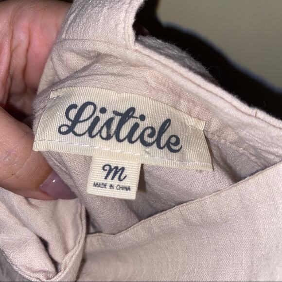 🦬LISTICLE cream colored tie back tank top size M - Picture 4 of 4